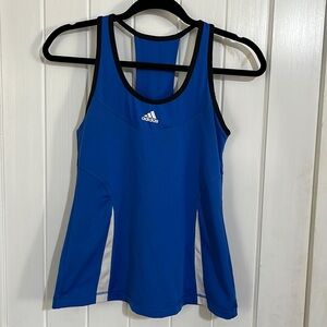 Royal blue adidas racerback tank with built in shelf bra.No padding.size medium.